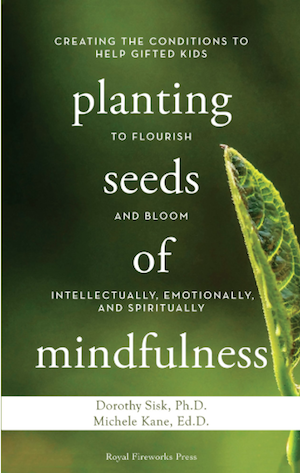 Book cover of "Planting Seeds of Mindfulness" featuring a closeup of a leaf on a green background